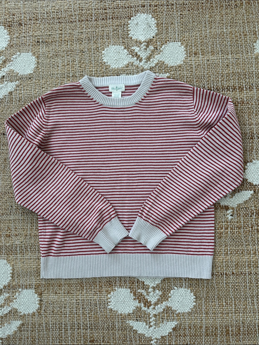 Olive Juice Knit Striped Crewneck
